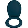 Spirella - Sedile WC Rigido Termico Neela - Cerniere in ABS Cromato, Coperchio WC con Freno anticaduta, Chiusura rallentata - 44 x 37 x 3 cm - Petrolio Opaco
