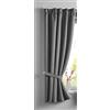 Gardinenbox Newyork 2020610 - Tenda oscurante con passanti nascosti, 160 x 140 cm, 1 tenda termica oscurante, fonoassorbente, ÖKOTEX, nastro arricciato, colore: grigio scuro