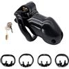 BDSMYEE Gabbia Castità Cock Cage con 3 Anelli per il Pene Maschile, Sex Toys Chastity Cage Pene Sexytoysys Coppia, Giocattoli Sessuali Fetish SM Bondage per Uomo (Nero, Corto)