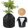 Jiahuade Sacchetti Antigelo per Piante in Vaso 50x45cm, con Disco in Feltro di Cocco Ø 43cm,Protezioni Termiche per Vasi, con Coulisse e Cerniera,Protezione Invernale per Piante Vaso (Nero)
