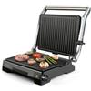 Black & Decker BLACK+DECKER BXGR2200E - Grill e piastra per grigliare, 2200 W, apertura 180°, piastra antiaderente senza PFOA, 14,5 x 23 cm, coperchio con posizioni inclinabili