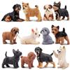 EYSCOTA 12PCS Figure di Cane Playset, Figure di Cuccioli in Plastica, Set di Mini Figure di Cane Giocattolo, Toppers per Torta per Bambini e Neonati