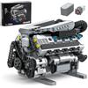Mavo brix Kit modello di motore V8 funzionante, set da costruzione MOC da collezione con motore, decorazione per la casa e l'ufficio, bambini dai 14 anni in su e adulti, 931 pezzi