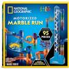 Blue Marble Percorso a Biglie NATIONAL GEOGRAPHIC con Ascensore Motorizzato - Kit Labirinto di 95 Pezzi con Spirale Elettrica, 20 Biglie, Borsa e Altro, Macchina a Moto Perpetuo, Giocattolo di Fisica per Bambini