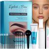 TULAMORIY Kit di Tinta per sopracciglia 2 in 1,Set per la colorazione di sopracciglia,Colore Sopracciglia,Risultato Naturale e Duraturo Fino,Durevole,Salone e Uso domestico,Colore Caffè