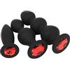 BDSMAGE 3 pezzi Plug Anale in Silicone, Perline Anali con Base di Pietra Preziosa, Set di Giocattoli Anali per Uomini e Donne, Giocattoli Sessuali Sextoy per Coppia (Noir)