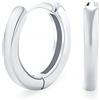 Bling Jewelry Orecchini a cerchio semplici, basici, sottili, piatti, huggie, Kpop per donne e uomini con cerniera, lucidati in argento sterling .925