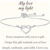 COAI Bracciale da Donna in Argento Sterling 925 con Charm Cuore, Bracciale con Dedica My Love My Light Regalo da Donna Romantico