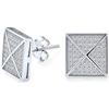 Bling Jewelry Orecchini a lobo geometrici a piramide con zirconi cubici quadrati per uomo e donna in argento sterling .925