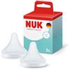 NUK Perfect Match Tettarelle per Biberon | 6+ Mesi | Tettarelle Anticolica per Biberon | Silicone | Piccolo | Confezione da 2