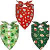 GWAWG 3 bandane natalizie per cani, fazzoletti da collo per cani con disegni di Babbo Natale e fiocchi di neve, accessori per cani di taglia media, costume da festa per animali domestici e gatti