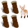 CHONGQILAO Scarpe per Cani Inverno, 4 Pezzi Stivali per Cane, Scarpe Antiscivolo per Cani, Stivali Neve Cane, Scarpette Cane Antiscivolo e Caldo, Adatto per Cani di Piccola, Mediae e Grande Taglia (Marrone, S)