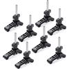 POWERTEC 71661-P4 Mini T Track Hold Down Morsetti per la lavorazione del legno, 3-3/4 x ¾ morsetti in plastica rinforzata con bulloni a T in acciaio, 8 pezzi