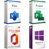 Microsoft Windows 10 Pro + Office 2024 Professional Plus + Visio 2024 Pro + Project 2024 Pro - Licenze a vita (1 PC)