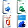 Microsoft Windows 11 Pro + Office 2024 Professional Plus + Visio 2024 Pro + Project 2024 Pro - Licenze a vita (1 PC)
