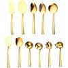 UCFBWO Set di utensili da cucina in oro, 11 pezzi, con rivestimento in titanio e oro, in acciaio inox, set di utensili da cucina