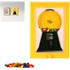 Sinbana Cornice per Foto con Distributore di Caramelle, Distributore di Gomme da Masticare da Parete Caramelle Appendere al Quadro Regali per Adulti e Bambini Decorazione Stanza (Giallo)