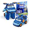 Super Wings Transformable aeroplano Supercharged Leo, altezza circa 12,7 cm, Figura d'azione 3 in 1, aeroplano giocattolo e figura robotica per bambini e bambine a partire da 3 anni, blu