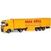 Herpa camion in miniatura DAF XG autoarticolato telonato "Max Bögl", miniatura in scala 1:87, pezzo da collezione, Made in Germany, plastica