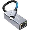 Oliveria Adattatore da USB C a Ethernet, adattatore di rete Oliveria da USB C a RJ45 Gigabit Ethernet, per iPhone 15 Pro, iPad Pro/Air, MacBook Pro/MacBook Air M1 M2, Galaxy S23, Surface Book, Dell XPS ecc.