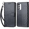 KENHONER Custodia per Samsung Galaxy A16 5G/4G Cover, Nero | Portafoglio in Pelle PU Retro, Antiurto Flip, Slot per Schede, Funzione Stand, Chiusura Magnetica