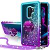 Miss Arts Cover per Samsung Galaxy S9 Plus, [Silverback] Custodia Glitter di in Silicone TPU con 360 Gradi Anello e Cordino, Pendenza Colore Diamond Brillantini Liquido Paraurti Antiurto - Porpora