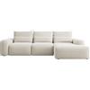 Selsey Divano ad angolo, divano letto, divano letto, con spazio di archiviazione, funzione di sonno, facile da pulire, con cuscino, cuscino lombare a forma di L, autoportante, destra, crema di