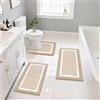 Pauwer Set di tappeti da bagno 3 pezzi tappeti da bagno doccia con contorno a forma di U tappetino da bagno assorbente in microfibra tappetini da bagno antiscivolo lavabili in lavatrice tappetini da