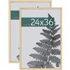 MCS Cornice per Poster Studio Gallery 61,0 x 91,4 cm, Aspetto Legno Naturale, Legno MDF, Fissaggio a Parete Verticale e Orizzontale, Grande Cornice per Foto, Poster e Opere d'Arte (Confezione da 2)