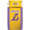 hermet NBA, Set Lenzuola Letto Singolo, Completo Letto Singolo, Lenzuolo Sopra, Lenzuolo Con Angoli, Federa, 100% Cotone, Lakers, Prodotto Ufficiale