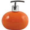 MSV - Dispenser di Sapone in Ceramica Java - Design Elegante - Ø 8 x 18 cm - capacità 300 ml - Arancione - Ideale per Bagno e Cucina - Facile da Pulire