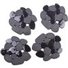 MSV Set 4 Tappetini Doccia o Bagno Antiscivolo Ciottoli in PVC 12x13 cm Nero