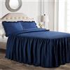 Lush Decor Copriletto con volant, poliestere, blu navy, king size