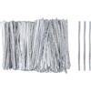 QUARKZMAN 500pz Sacchetto Twist Ties 4 Twist Ties in Plastica Riutilizzabili per Pane Dolci Torta, Argento