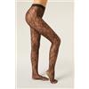 Calzedonia Collant In Pizzo A Fiori Marrone