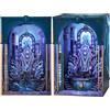 MiniCity Book Nook Kit fai da te in miniatura casa delle bambole Booknook 3D puzzle in legno, libreria con luce a LED, decorazione unica e regalo (Throne of Aqua)