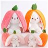 oeeo 2 Pezzi Peluche Coniglio,Easter Bunny Peluche,Fragola Coniglio Peluche Giocattolo 18cm con cerniera, Nascondi e cerca regalo di Pasqua per i bambini, ragazzi, ragazze (Fragola)