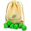 Waldfelsen 6, 12, 20, 30 o 50 dadi di alta qualità, dimensione standard 16 mm, dadi in acrilico per giochi da tavolo, dadi a 6 facce, set di accessori da gioco con sacchetto in tessuto (Verde erba, 6