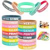 Gicctyble 36 Pezzi Braccialetti Bambini Motivazionali in Silicone con 12 Frasi Ispiratrici, Regalo Compleanno Bambini Gadget Fine Festa per Studenti Adolescenti Colleghi Natale - Gicctyble
