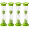 TeacherFav Clessidra a sabbia per bambini, set da 4 ore da 1 minuto, colore verde, rivestito in acrilico, per aule, casa e camera dei bambini