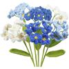 CEWUDA 6 Pz Fiori Uncinetto Bouquet Forget Me Not Fiori Fatti a Mano Blu Artificiali Fiori Intrecciati all'Uncinetto per Bouquet di Nozze Anniversario Compleanno San Valentino Regali per Mamma Donne
