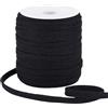 PH PandaHall 45m Cordino Piatto Cotone con Coulisse 10mm Corda di Ricambio Nero Cordoncini per Cucire Pantaloni Della Tuta Indumenti Cappotti Borse