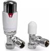 22.5 Team Controls TC Valvola termostatica ad angolo TRV e detentore 15 mm x 1/2 Drayton TRV4 Style Chrome White Angle Pack EM