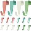 ZSUIQIN 16 Pezzi Appendiabiti da Porte, Gancio per Porta, Gancio Accappatoio, Ganci Appendiabiti per Porta, Senza Forature, per Porte, Armadio,Cassetto,Cucina (Bianco,Rosa,Verde,Blu,Lunghezza: 6.3cm)