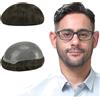 Lordhair Protesi Capelli Uomo, Pelle Super Sottile da 0,08 mm Parrucca da Uomo per Sistema Capillare da 8x10 Pollici Dimensione Della Base