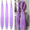 MUNSKT Set di 3 confezioni di extension per capelli sintetici intrecciati all'uncinetto, per donne, extension di capelli intrecciati, colorati, 60 cm, per coda di cavallo (purpurpura)