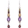 6.10 GM 925 Argento Sterling Naturale Multi Taglio Pietra Fatto Orecchino 5.1cm