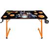 SUBSONIC - Scrivania da gaming ergonomica con finitura in carbonio e tappetino per mouse XXL Dragon Ball per PC Gaming - Licenza ufficiale - Piano nero e base arancione