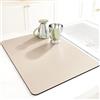 AMOMYDOG Tappetino Scolapiatti, Super Assorbente Tappetini Lavello Cucina, Scolapiatti da Lavello Asciugatura Rapida, Sgocciolatoio per Lavello Antiscivolo per Bancone Cucina (Beige, 30 x 40cm)