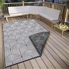 Hanse Home Pangli - Tappeto per esterni, resistente alle intemperie, stile boho scandinavo, impermeabile, in tinta unita, effetto geometrico 3D, per giardino, balcone, terrazza, soggiorno, nero, 80 x
